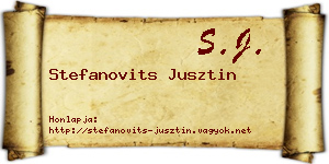 Stefanovits Jusztin névjegykártya
