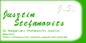 jusztin stefanovits business card